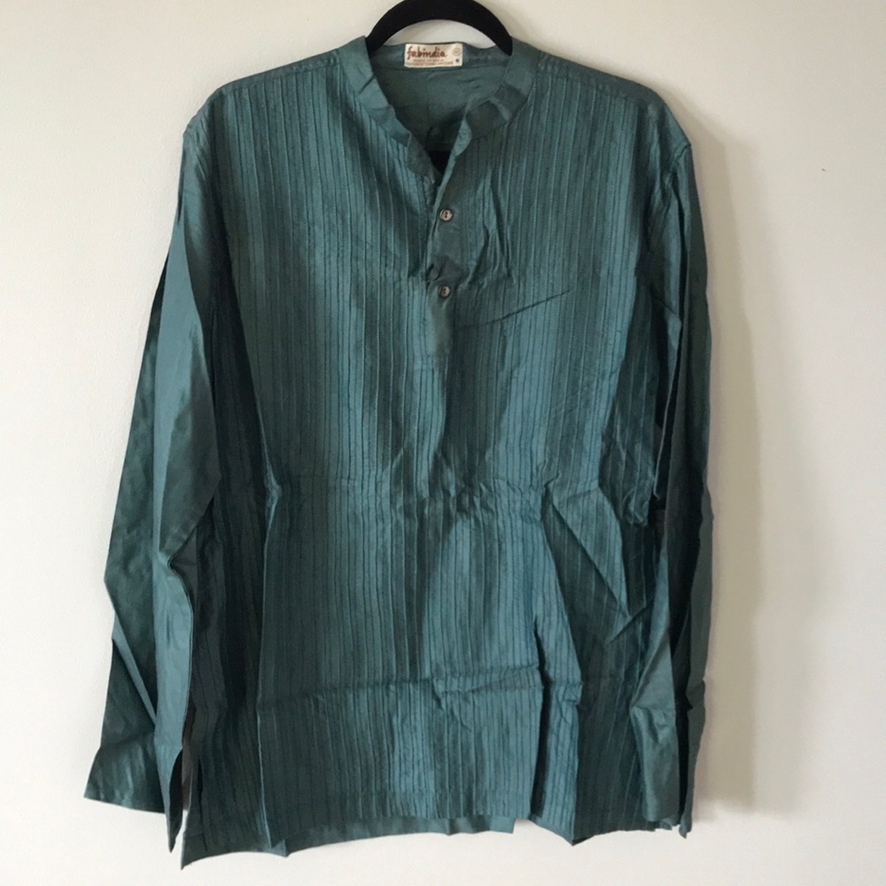 Teal Kurta long sleeve Shirt